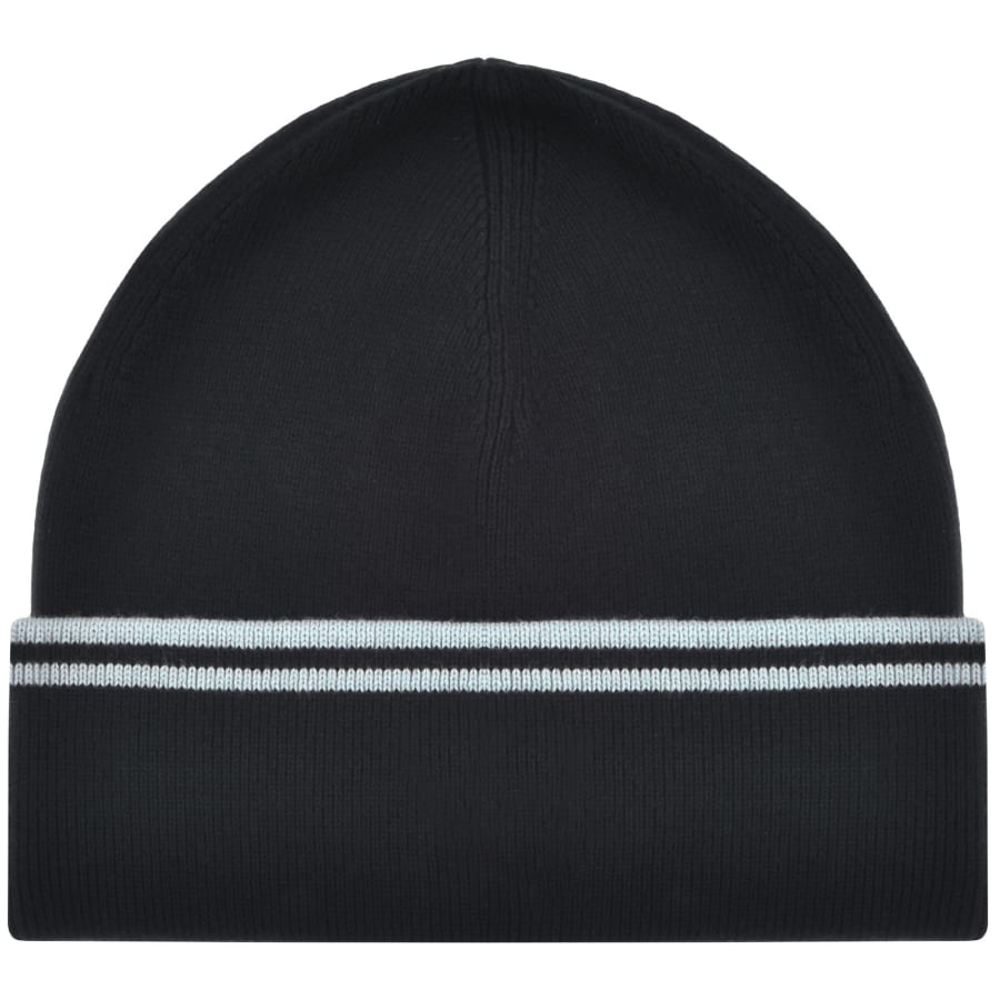 Fred Perry Twin Tipped Ribbed Beanie Hat Navy Mainline Menswear Denmark